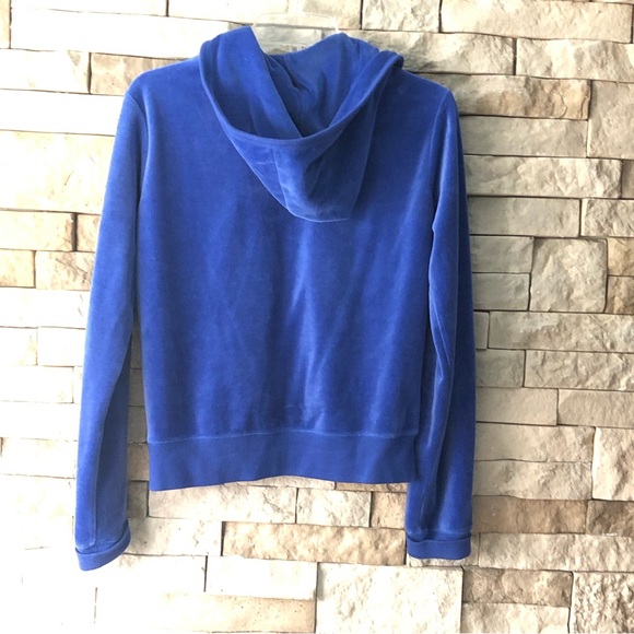 Plush and Lush | Blue Velvet Hoodie | Size Medium - Picture 4 of 7